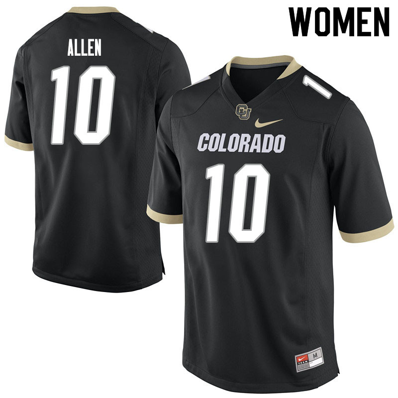 Women #10 Jash Allen Colorado Buffaloes College Football Jerseys Sale-Black